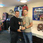 Pembs receiving one of his Player of the Season awards from manager Wayne Jones